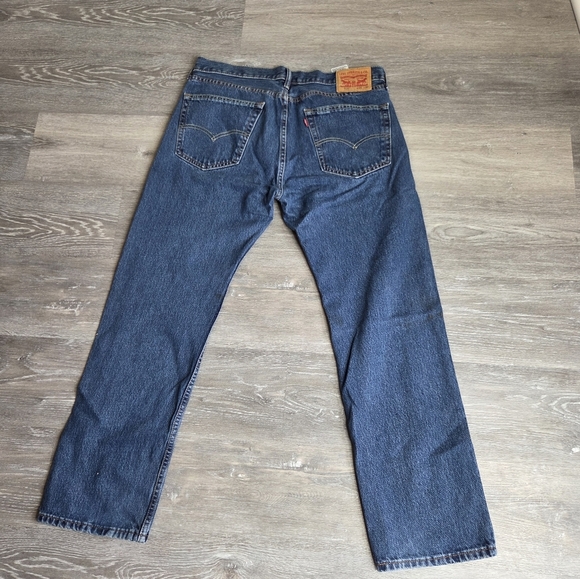 Men's Levis 505 - Jeans 36x32 - Regular Fit - Blue Jeans - Picture 4 of 7